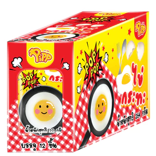 [PP04003] Pipp Egg Pan Jelly พิพ เจลลี่ไข่กระทะ พร้อมป๊อปปิ้งแคนดี้รสสตรอเบอร์รี่ 22ก x 12ชิ้น