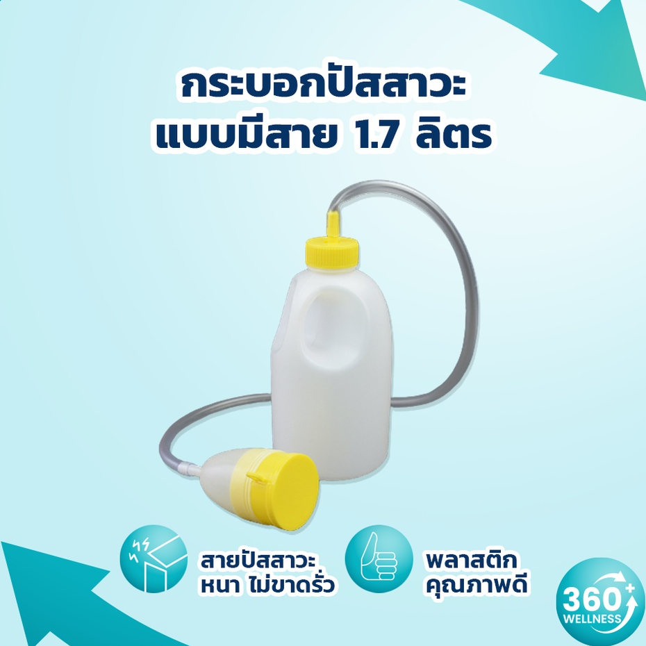 [360wellness ศูนย์รวมอุปกรณ์*เพื่อผู้สูงอายุ] กระบอกปัสสาวะ 2,000ml กระบอกฉี่ กระบอกปัสสาวะชาย กระโถนปัสสาวะ กรวยปัสสาวะ
