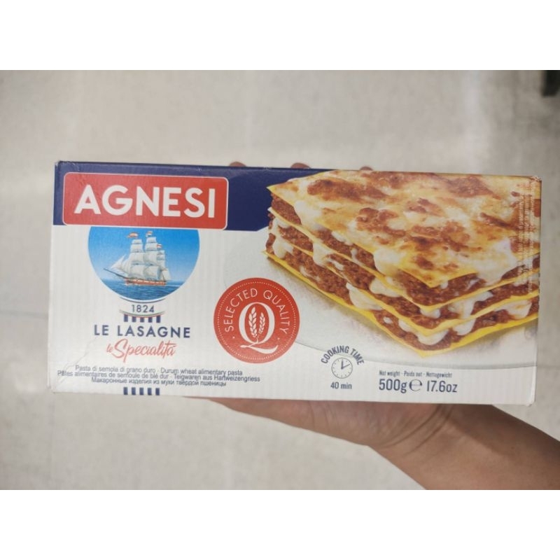 Agnesi  Lasagne 500gพาสต้าแบบแผ่น 500กรัม