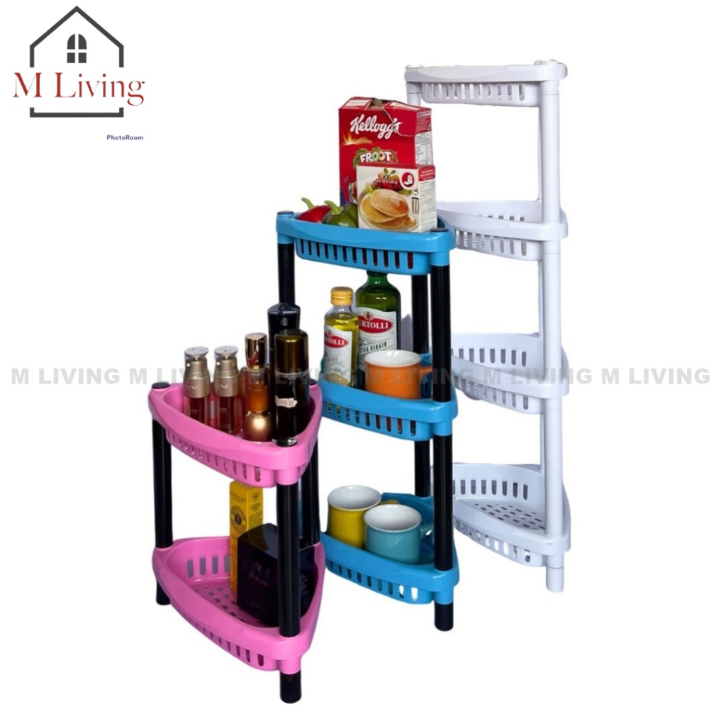 M LIVING ชั้นวางของ ชั้นเข้ามุม พลาสติก dmt มีให้เลือก 3 ขนาด (B3)
