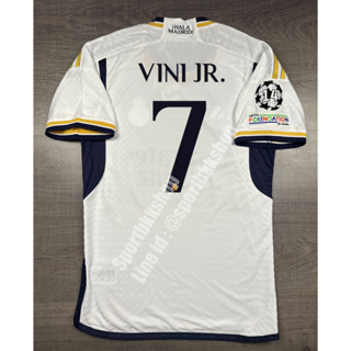 [Player] - เสื้อฟุตบอล รีล มาดริด Home เหย้า 2023/24 เกรดนักเตะ อาร์ม UCL เบอร์ชื่อ 7 VINI JR.