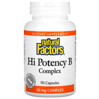 วิตามินบีรวม Natural Factors, Hi Potency Vitamin B-50 Complex, 90 Capsules