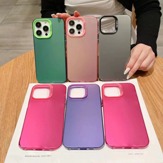 การ์ดเลเซอร์ไล่โทนสี IMD สีเคสโทรศัพท์ For iPhone 11 12 13 14 Pro Max 14 Plus กรอบป้องกันเลนส์ หลุมขนาดใหญ่ ป้องกันการตก