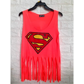 เสื้อกล้าม แขนกุด คอกลม ลายซุปเปอร์แมน Superman ผ้าคอตตอน