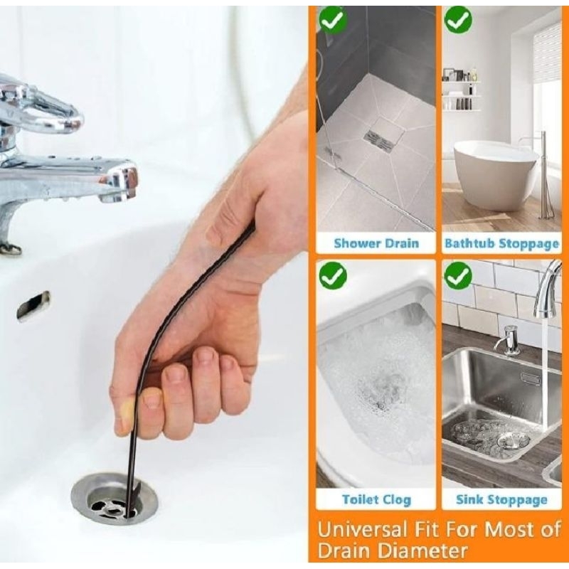 Drain snake สลิงขจัดเศษอุดตันในท่อน้ำ