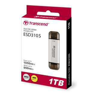 Transcend New 1TB ESD310C 2in1 Type-C/USB Portable SSD TS1TESD310S SIlver