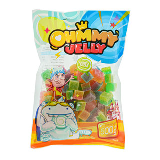 Ohmmy Jelly/420g.,500g. โอมมี่เยลลี่ กัมมี่เยลลี่ ลูกเต๋าแฟนซี [คละ3รสใน1ชิ้น] นุ่มอร่อย