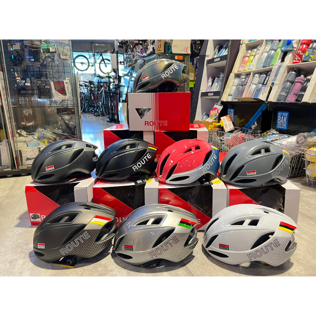 (โค๊ดส่วนลด) หมวกจักรยาน ROUTE ทรงแอโร่ สายรัดใต้คางเป็นแม่เหล็ก FIDLOCK เยอรมัน ถอดใส่ง่าย
