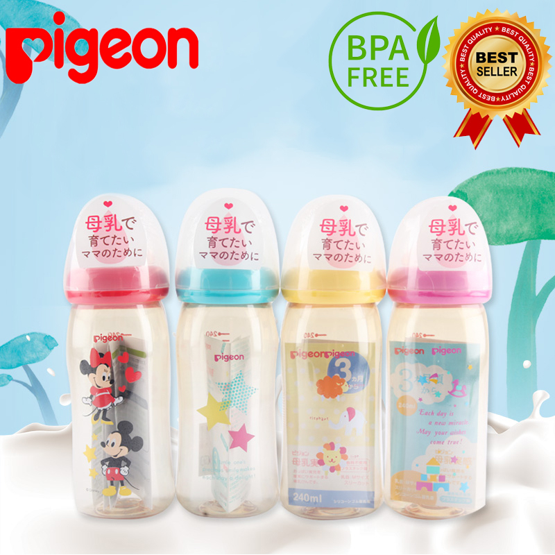 (จัดส่งด่วนจากไทย🇹🇭) Pigeon Pigeon ขวดนม Ppsu คอกว้าง พร้อมจุกนมฟรี!!️ 160 มล. 240 มล. 330 มล.