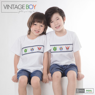 SMOCK004 Smock BOY งานSMOCKเสื้อ+กางเกงลูกชายงานปักกันดั้ม GUNDAM handmadeงานดีมาก