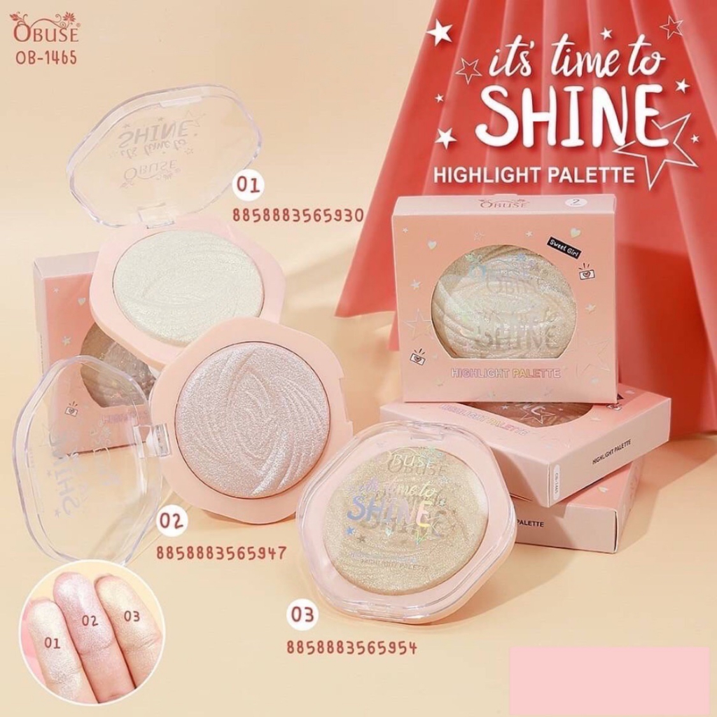 OB-1465 โอบิวซ์ ไฮไลท์ Obuse It's Time To Shine Highlight Palette