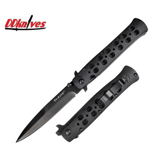 มีดพับ Cold Steel Ti-Lite 4" Black Plain Blade, Black Zy-Ex Handles (26SPBKBK)