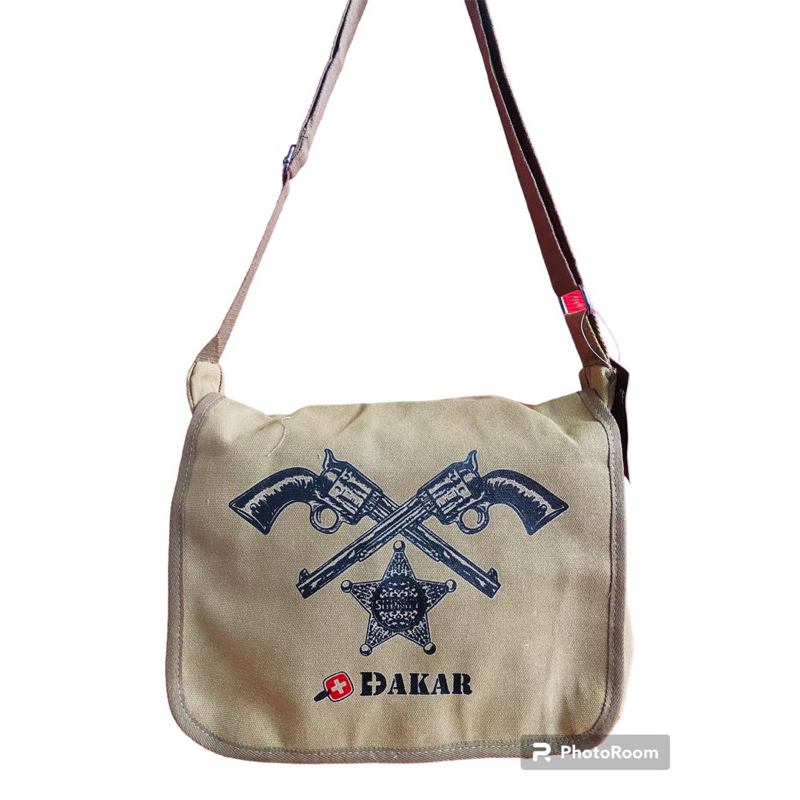 กระเป๋าผ้าสพายข้างแนวทหารขนาด34x26cm