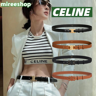 🍒เซลีน Celine เข็มขัดทรียงฟ์ หนัง TAURILLON ขนาดกลาง Belt