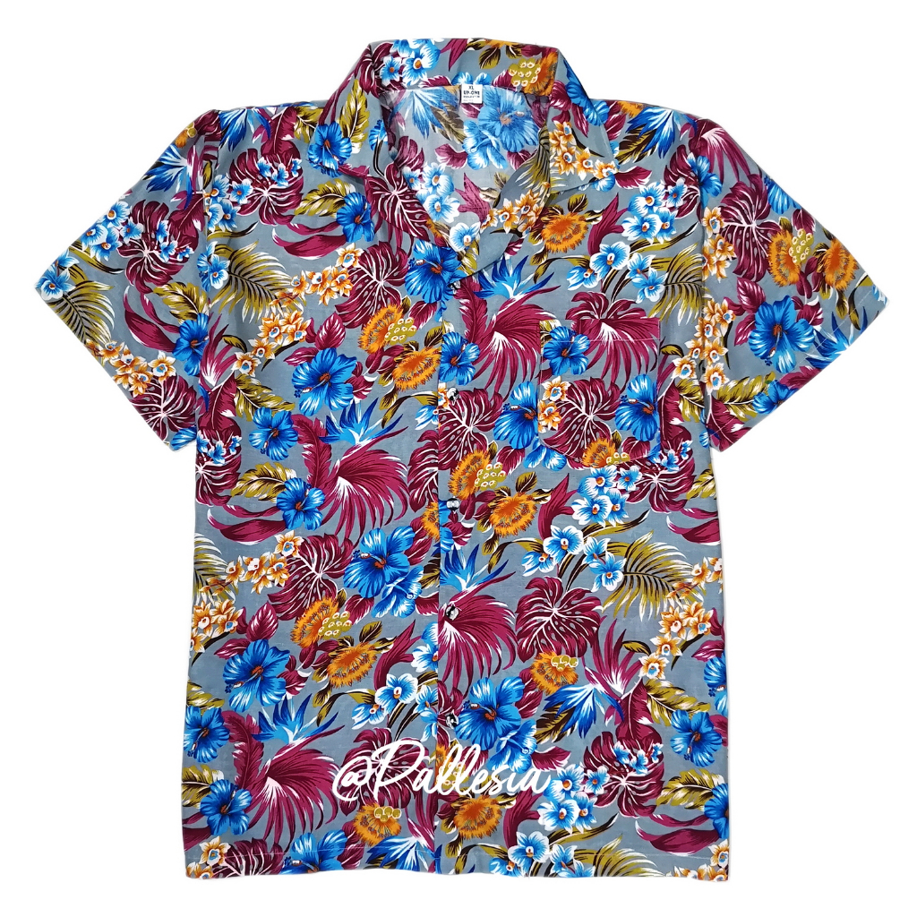 NEW เสื้อลายดอก สวยคลาสสิค 5สี 4ไซส์ M-XXL เสื้อฮาวาย ผ้านิ่มเบา ใส่สบาย hw297