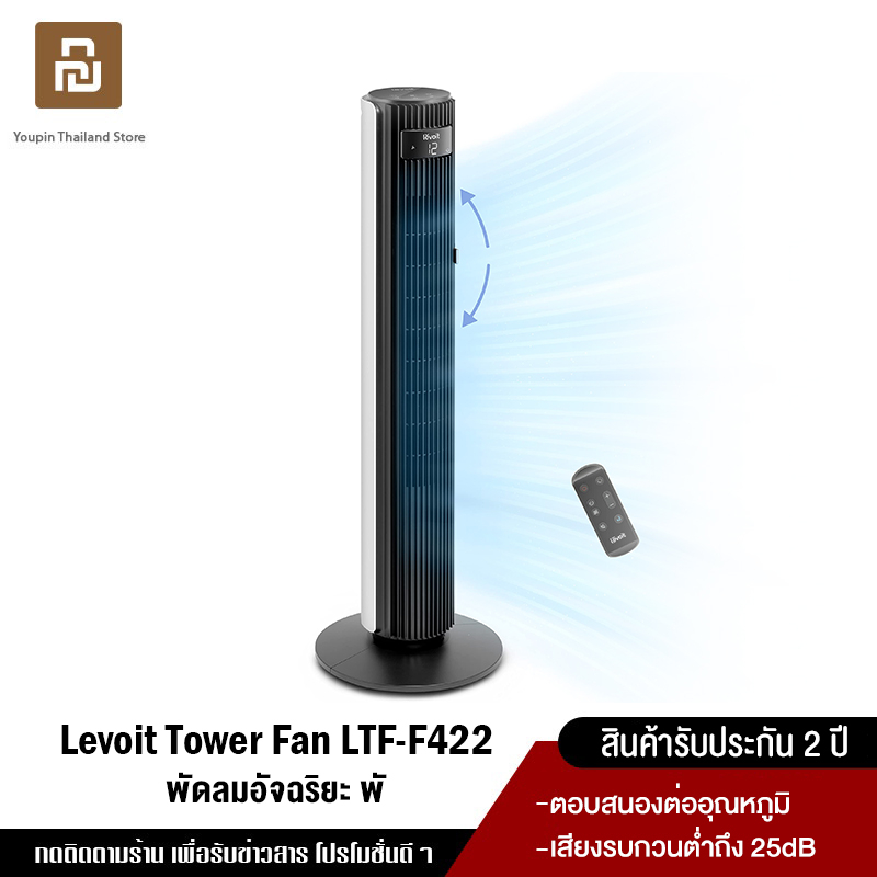 [ใหม่ล่าสุด 2023] Levoit Tower fan LTF-F422 พัดลมทาวเวอร์อัจฉริยะ ตั้งโต๊ะ ตั้งพื้น ความเร็ว 12 ระดับ ตอบสนองต่ออุณหภูมิ เสียงรบกวนต่ำถึง 25dB
