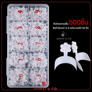 เล็บทริปติดปลายสั้นสีขาว 500 ชิ้น 10 ขนาด Nail Tip เล็บติดปลายสำหรับใช้ต่อปลายเล็บ พร้อมส่ง เล็บทริป ติดปลายสั้นสีขาว