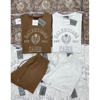Balen sporty set👟(450฿ฟรีส่ง) ชุดเซ็ทเสื้อแขนสั้น ดีเทลสกรีนลาย งานช็อปเลยค่า รุ่นนี้สวยมากกกๆ กางเกงขาสั้นเอวยืด valen