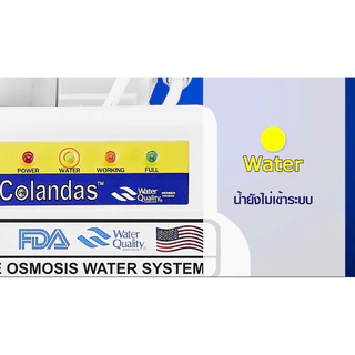 Colandas เครื่องกรองน้ำดื่ม 5 ขั้นตอน ระบบ RO 75 GPD [ แถมฟรี สายน้ำ 5 เมตร ] กระบอกแรกใสและมีหน้าจอแสดงสถานะการทำงาน