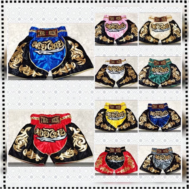 กางเกงมวยเด็ก ส่งไวส่งทุกวัน For kids มี10สี  พร้อมส่ง มีเก็บเงินปลายทาง Muay Thai Shorts 泰拳裤