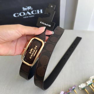 พร้อมส่ง แท้💯% เข็มขัดผู้หญิงเส้นเล็ก Morgan Rectangle Buckle Belt, 25 Mm