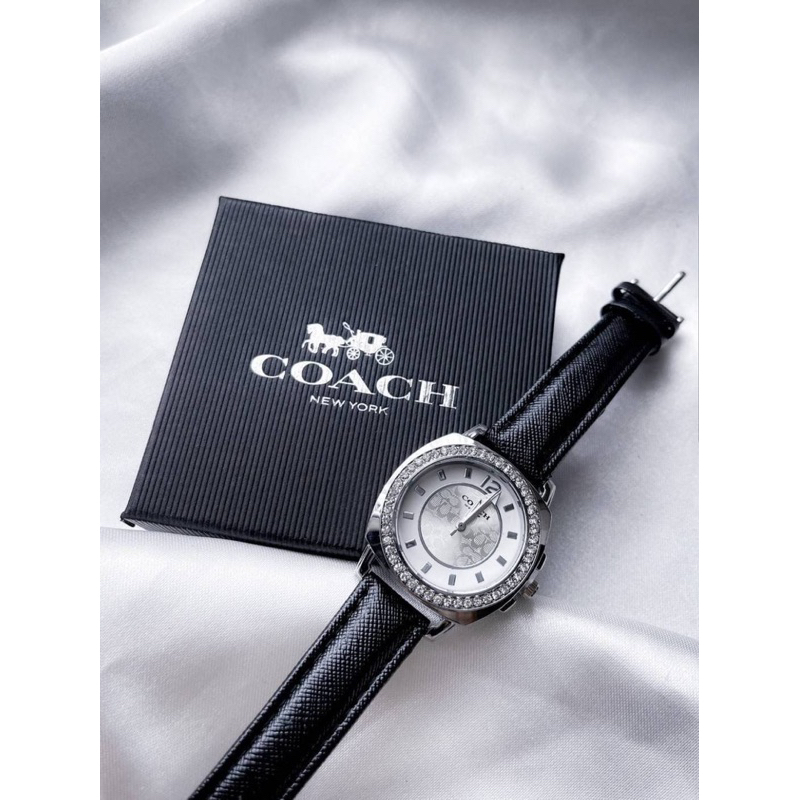 ♥️พร้อมส่ง#นาฬิกา Coach สายหนังล้อมเพชร