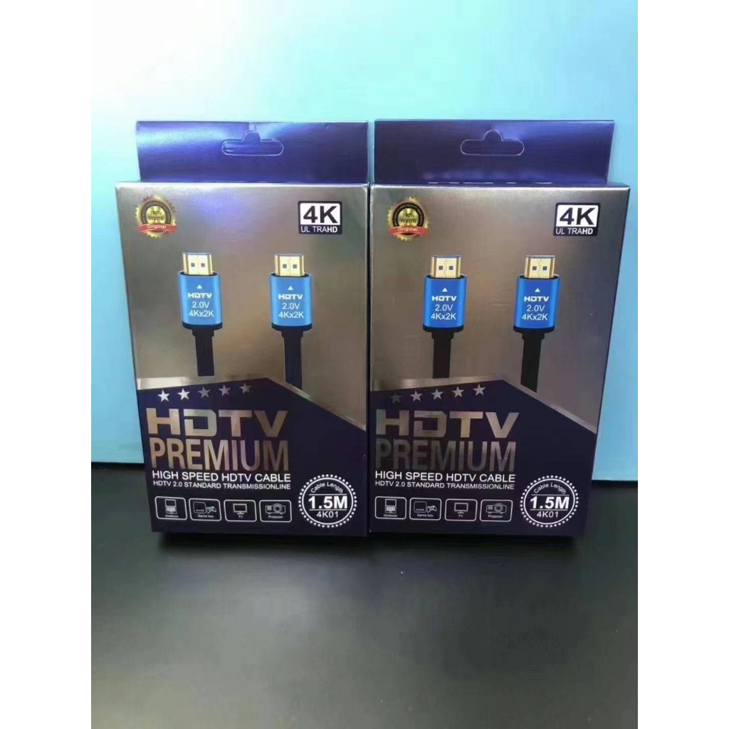 🔥สาย HDMI- HDTV V2.0b ตัวผู้ - ตัวผู้ 1.5 เมตร  รองรับความละเอียดความละเอียด 4k / UltraHD / 2160p 60 he / 60 fps🔥