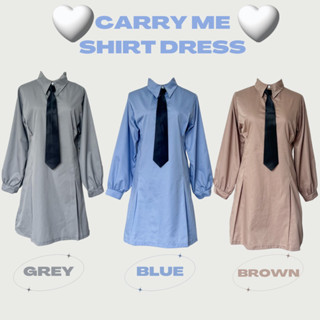 carryme-เดรสคอปกโปโลแขนยาว/เดรสแขนยาว/yearbook dress/แถมเนกไท อกได้ถึง40"