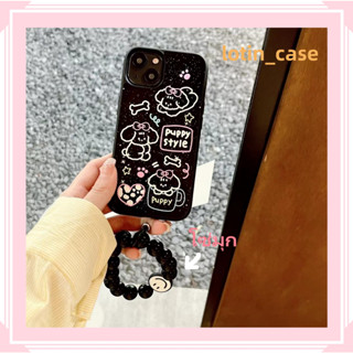 🎁ส่งของขวัญ🎁เคสไอโฟน สำหรับ 11 13 for iPhone Case 14 12 Pro Max น่ารัก ลูกสุนัข โซ่มุก กันกระแทก ปกป้อง เคสโทรศัพท์