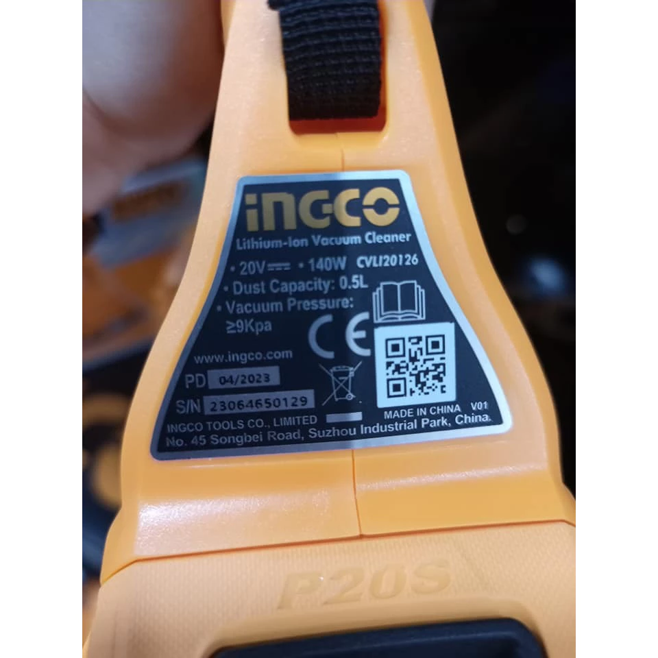 INGCO เครื่องดูดฝุ่นไร้สาย 20V super Ingco รุ่น  CVLI20126 / CVLI201261 เครื่องเปล่า,ครบชุดพร้อมแบต thumbnail 7