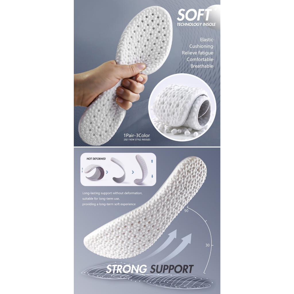 YGB แผ่นเสริมรองเท้าเพื่อสุขภาพ (Soft Boost Insole) แผ่นรองเท้า ดูดซับแรงกระแทก ป้องกันการปวดเท้า