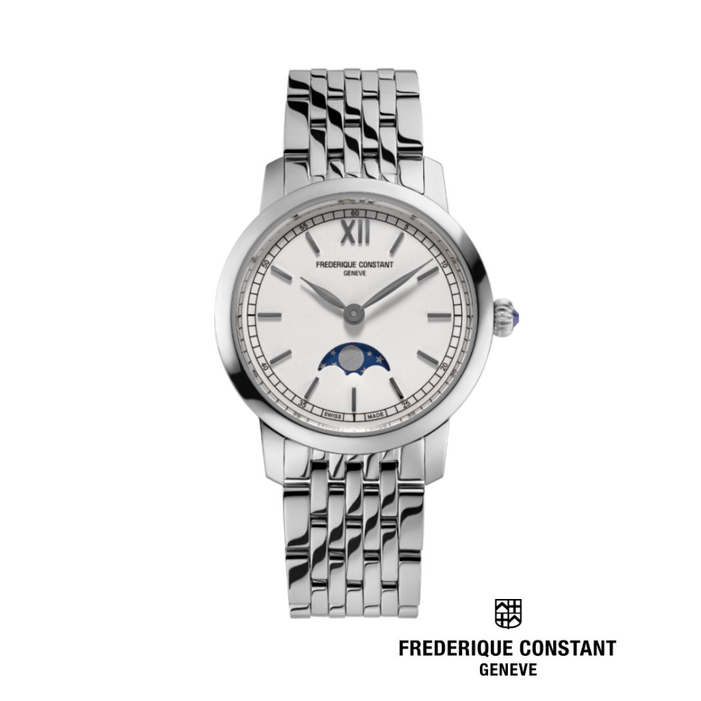 Frederique Constant Quartz FC-206SW1S6B Classics Moonphase Slimline Ladies Watch