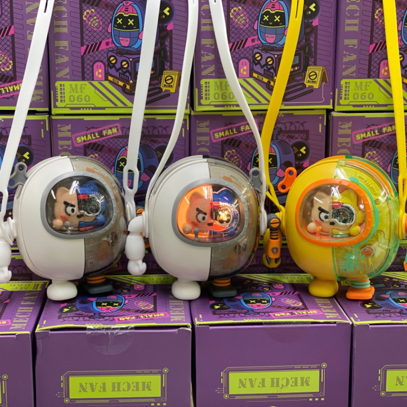 TAIDU Mini usb mecha พัดลมไฟฟ้าขนาดเล็ก mecha นักบินอวกาศ พัดลมตั้งโต๊ะแบบห้อยคอ พัดลมพกพาไร้ใบ zzzz