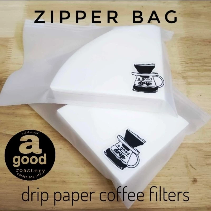 ร้านคนไทย ส่งไว กระดาษกรองกาแฟดริป 100แผ่น ถุง ZIP PACK Coffee Filter Paper a good roastery ถูกดีดอทคอม