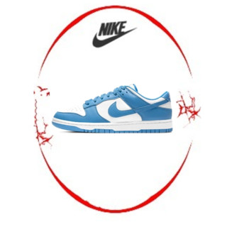 ของแท้ 100 %Nike Dunk Low สีฟ้า, กันลื่นและทนต่อการสึกหรอ, สไตล์เดียวกันสำหรับชายและหญิง