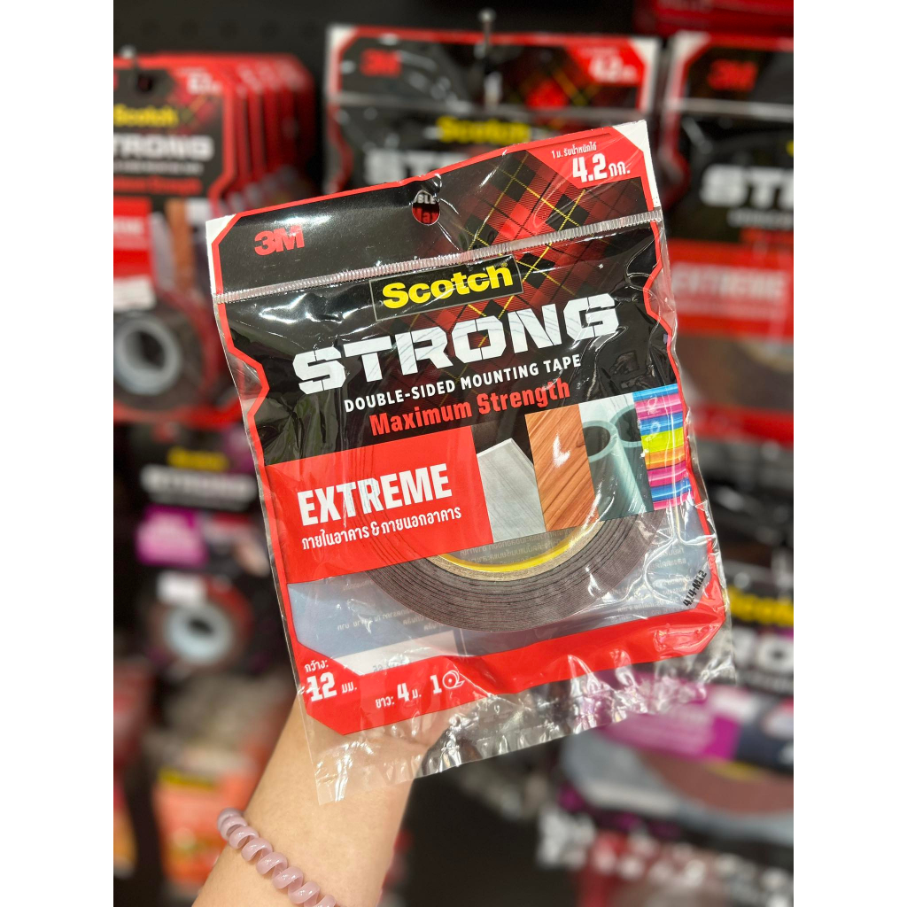 เทปกาวสองหน้าแรงยึดติดสูง 3M STRONG EXTREME ราคา ถูกที่สุด ดีลบีเคเค แกลเลอรีภาพที่ 2
