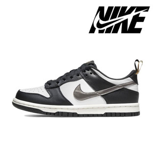 Nike Dunk Low SE "Pull Tab" Retro Casual Red Panda Lightweight Low Top GS Black White รองเท้าผ้าใบของแท้ 100%