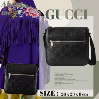 กุชชี่ Gucci GG กระเป๋า messenger ขนาดเล็กลายนูน/กระเป๋ผู้ชาย/กระเป๋าสะพาย