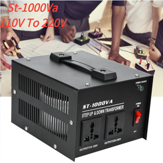 ตัวแปลงแรงดันไฟฟ้า 1000W อะแดปเตอร์แปลงแรงดันไฟฟ้า 110V To 220V Single Phase St-1000Va ปลั๊ก Us