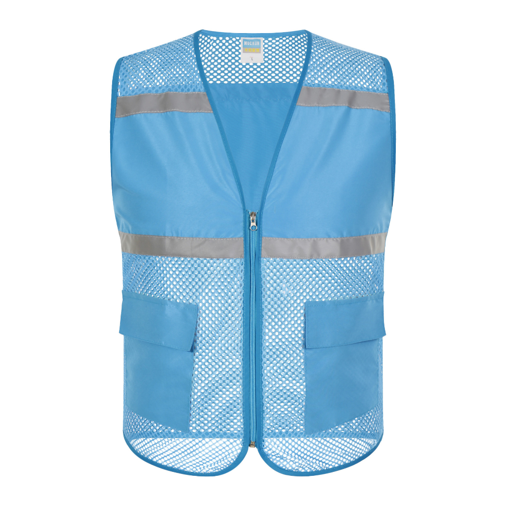 SM Reflective vest เสื้อกั๊กสะท้อนแสงมีกระเป๋า รุ่นระบายความร้อนดี เสื้อกั๊กจราจร เสื้อกั๊กทำงาน