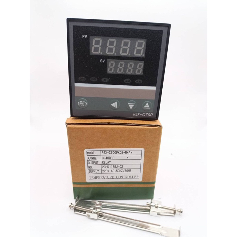 ใหม่ [ตัวควบคุมอุณหภูมิ]  Rex-C700 0-400 C เครื่องควบคุมอุณหภูมิดิจิตอล Pid 220v ทักแชทจ้า