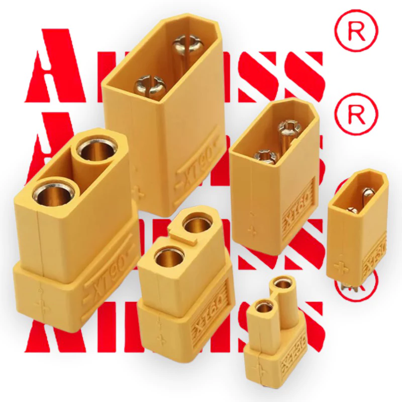 Amass XT30 / XT60 / XT90 ของแท้ (1 คู่) ปลั๊กขั้วต่อแบตเตอรี่ RC ทนกระแสสูง พร้อมฝาหุ้มกันช็อต สำหรับโดรนและงาน DIY