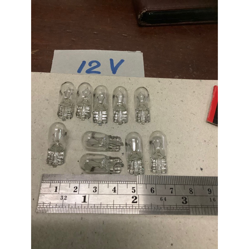 หลอดไฟไมล์12Vชุด10หลอดหลอดไฟหางปลาRC100,110,CBR150, Sonic,R15,Wave ชุด10หลอด