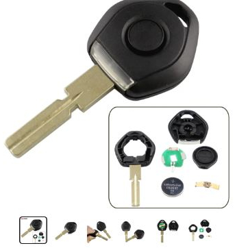 กุญแจสำรอง BMW ร่องHU58 แบบรุ่นเก่าคลาสสิค มีไฟส่องรูกุญแจ ถ่าน CR2025 BMW 3 5 6 series X3 X5 Z4 Z8 