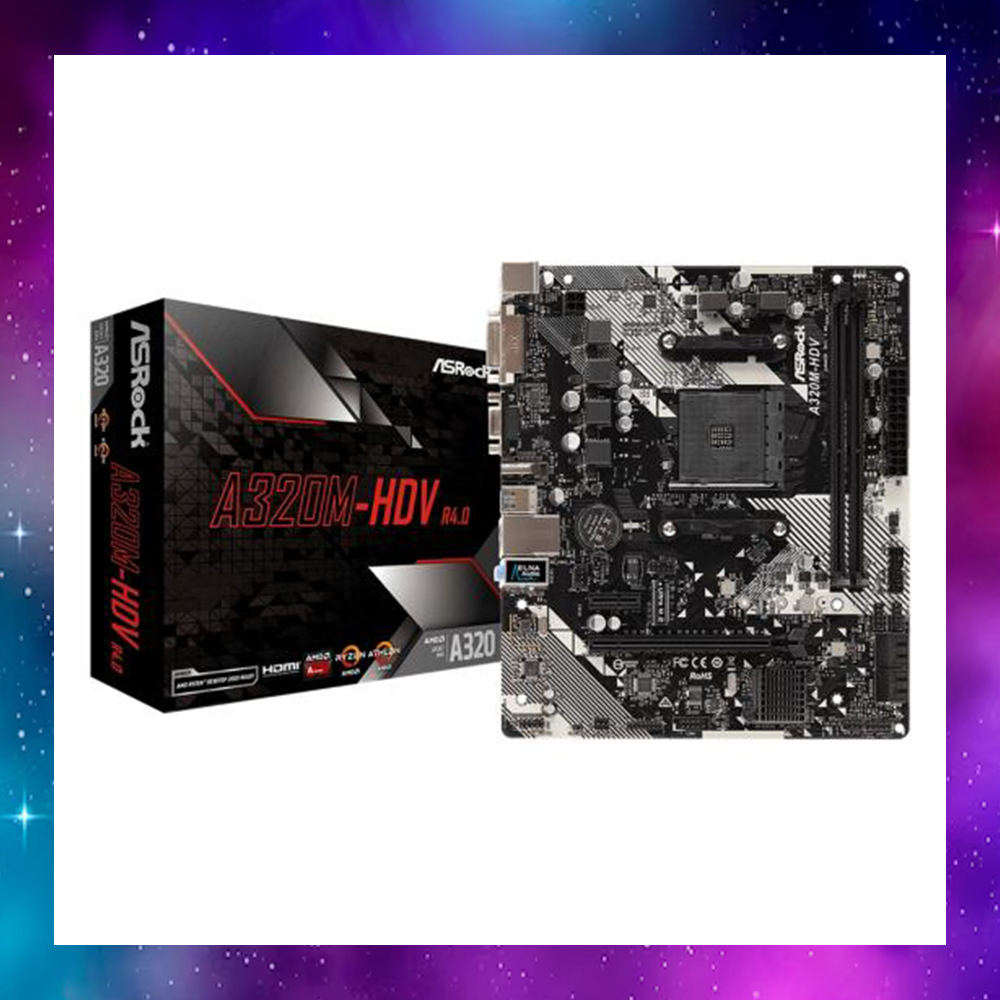 MAINBOARD (เมนบอร์ด) AM4 RYZEN ASROCK A320M HDV R4.0 ใช้งานปกติ