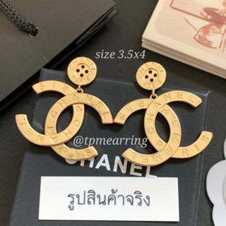 ต่างหูห้อย CC ก้านเงิน ชาแนล สีทอง Chanel