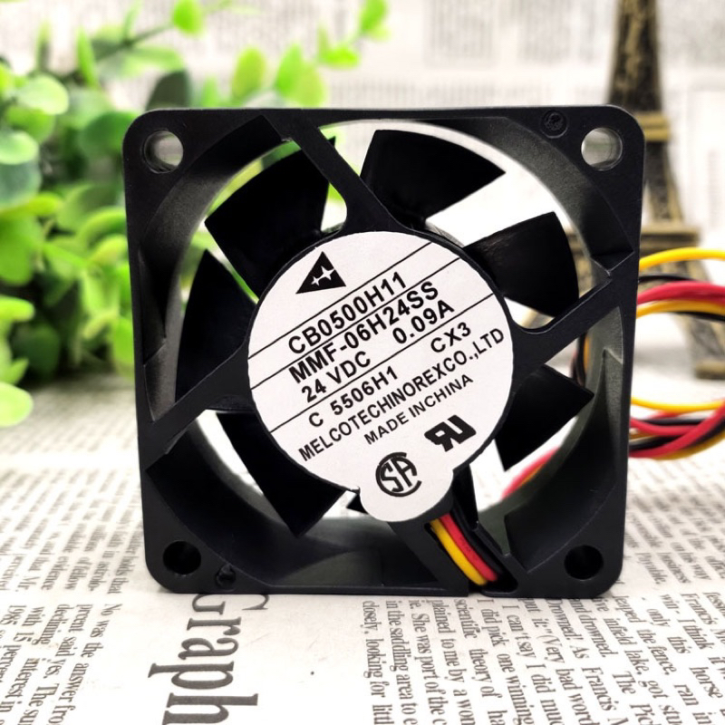 ใหม่ จาก  กทม พัดลมระบายอากาศ MODEL MMF-06H24SS  24VDC 0.09A Size 60×60×25 3 สาย อย่างดี งานแท้ ทักแชทจ้า