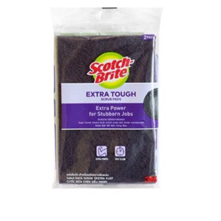 (แพค2ชิ้น)SCOTCH-BRITE แผ่นใยขัดขจัดคราบไหม้ คราบฝังแน่น SCOTCH-BRITE EXTRA TOUGH 4x6 นิ้ว