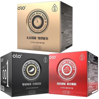 OLO Thin 001 series basic condoms 10pes ถุงยางอนามัย ถุงยาง (10ชิ้น/1กล่อง) แบบบาง บาง 0.01 มิล 50/52/54mm