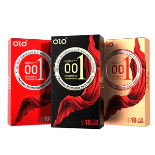 OLO Thin 001 series basic condoms 10pes ถุงยางอนามัย ถุงยาง (10ชิ้น/1กล่อง) แบบบาง บาง 0.01 มิล 50/52/54mm